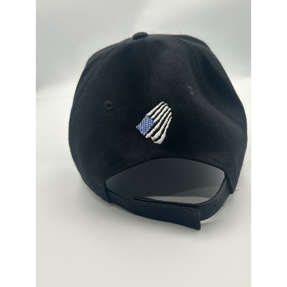 2nd Amendment God Guns Baseball Hat Black Embroidered Blue Line Flag Cap - Picture 3 of 4